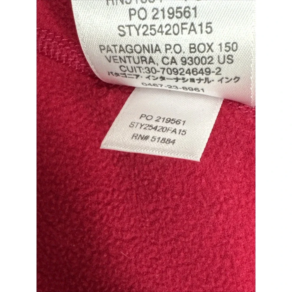 Patagonia Womens M 1/4 Zip Fleece Jacket Red Pink Outdoor Hiking Fall 2015